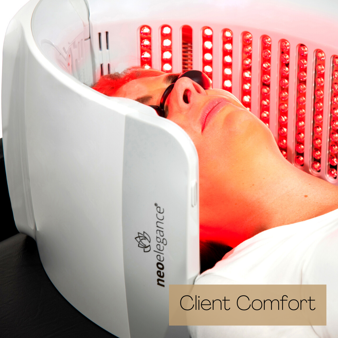 Lumineo professional LED light therapy machine used in aesthetic clinic facial treatment