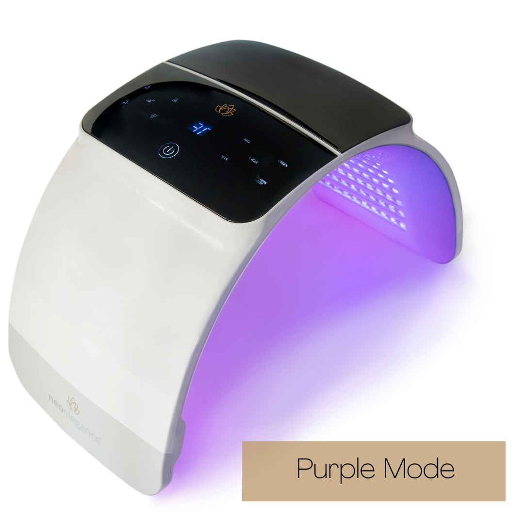 Purple LED light therapy used in the lumineo